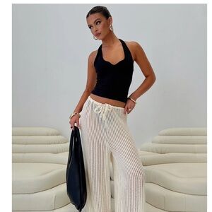 Princess Polly Cream Swim Coverup - Darcie Knit Pants